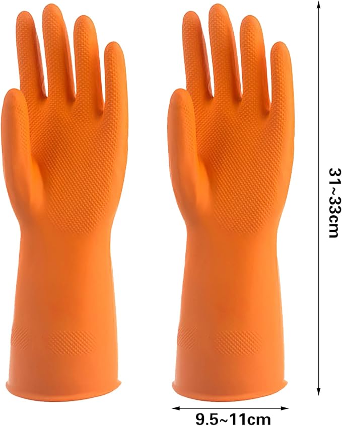Sibba 1 Pairs Rubber Gloves Dishwashing Kitchen Dish Clean Wash Household Dishwasher Heavy Duty Bathroom Gardening