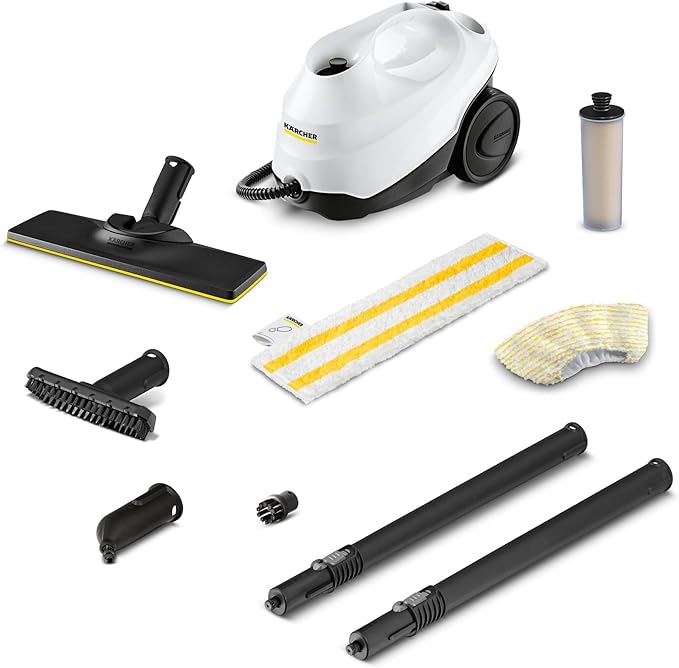 Kärcher Steam Cleaner, Multi Purpose, Power Steamer, Chemical-Free, 40 Sec Heat-Up, for Grout, Tile, Hard Floors, Appliances & More - SC 3 Easy Fix