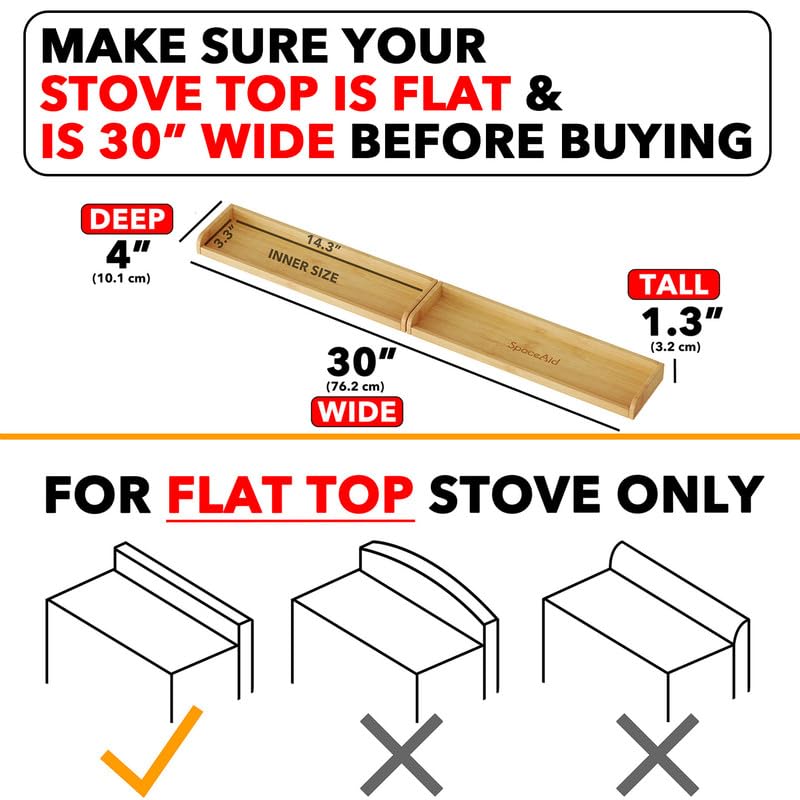 SpaceAid 30" Wide Kitchen Shelf Organizer for Stove, - Image 2