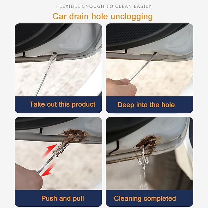 Extra Long Pipe Tube Cleaner Fridge Drain Pipe Dredging Tool Flexible Drain Brush Skinny Tube Spiral Cleaning Brush Drinking Straw Cleaner Brush Nylon Spring Brush 155CM 3pcs