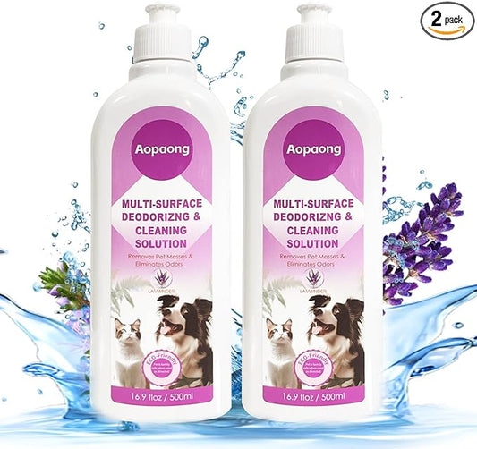 Multi-Surface Floor Cleaning Solution, Lavender Scent, Compatible with Roborock, eufy, Dreame, iRobot Roomba Robot Vacuums and Mops, Cordless Wet/Dry Vacuums and WetJet Mops, 16.9 fl oz ×2