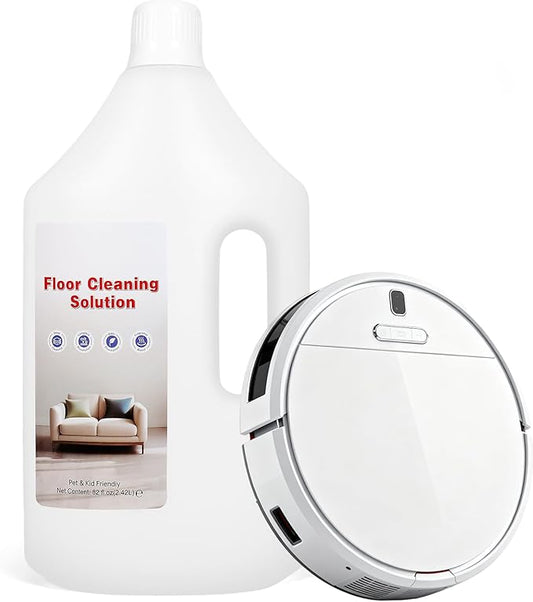 Floor Cleaning Solution, 82 Fl Oz - Compatible with All Roborock Mopping Robots (S7, S8, Qrevo, Q7, Q8 series), Low-Foam Pet and Kid Friendly (Fresh Fragrance)