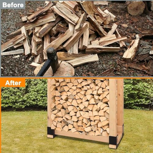 8 Pack Adjustable Firewood Log Storage Rack Bracket - Image 6