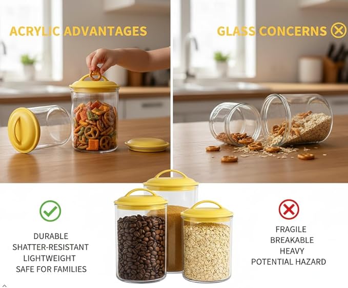 Reston Lloyd Food Storage Containers, BPA Free Airtight Canisters for Cereal, Pasta, Sugar, Coffee, Flour, Cookies, Loose Tea, for Kitchen Organization, Set of 3, Plum
