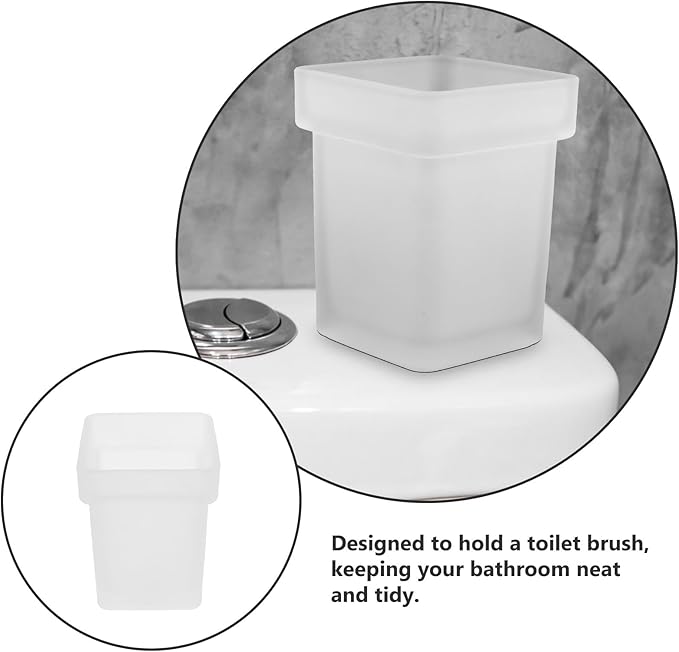 BESPORTBLE Toilet Bowl Brush Cup Ceramic Holder Square Matte Scrubber Brush Storage for Bathroom Cleaning Tool