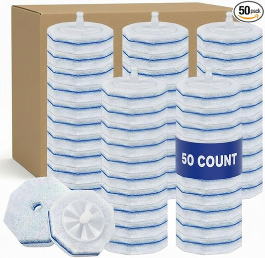 50 Count Toilet Wand Refills for Clorox ToiletWand,4X Cleaning Power Toilet Bowl Cleaner Refill Pads,Disposable Toilet Brush Scrubber Refills for Bathroom Cleaning,No Falling Apart