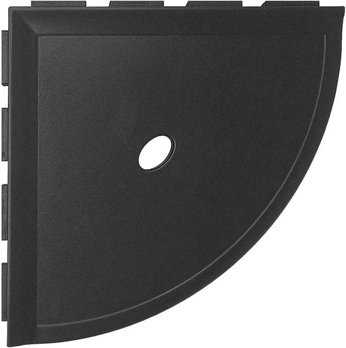 Questech 10" Corner Shower Shelf - Lugged for New Construction, Shower Organizer for Tiled Walls, Corner Caddy Soap Dish Bathroom Storage, Metro Lugged, Graphite Black