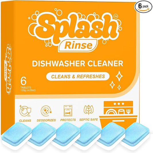 Splash Rinse Dishwasher Cleaner Tablets - Deep Cleaning For All Dishwasher Machine Models