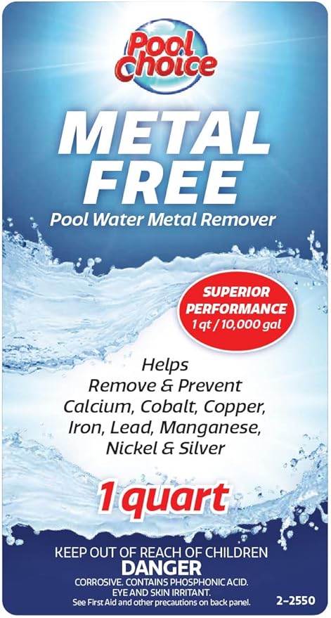 SpaChoice 1-Quart 6-Pack Premium Metal Free Pool Water Metal Remover, Pool Stain Remover, Made in USA