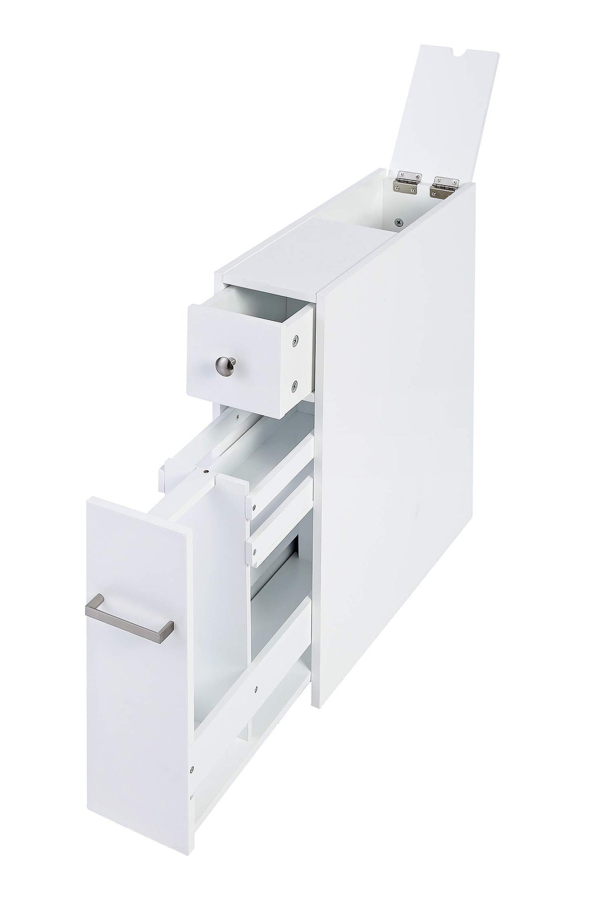 Spirich Slim Bathroom Storage Cabinet with Toilet Paper Holder - Image 1