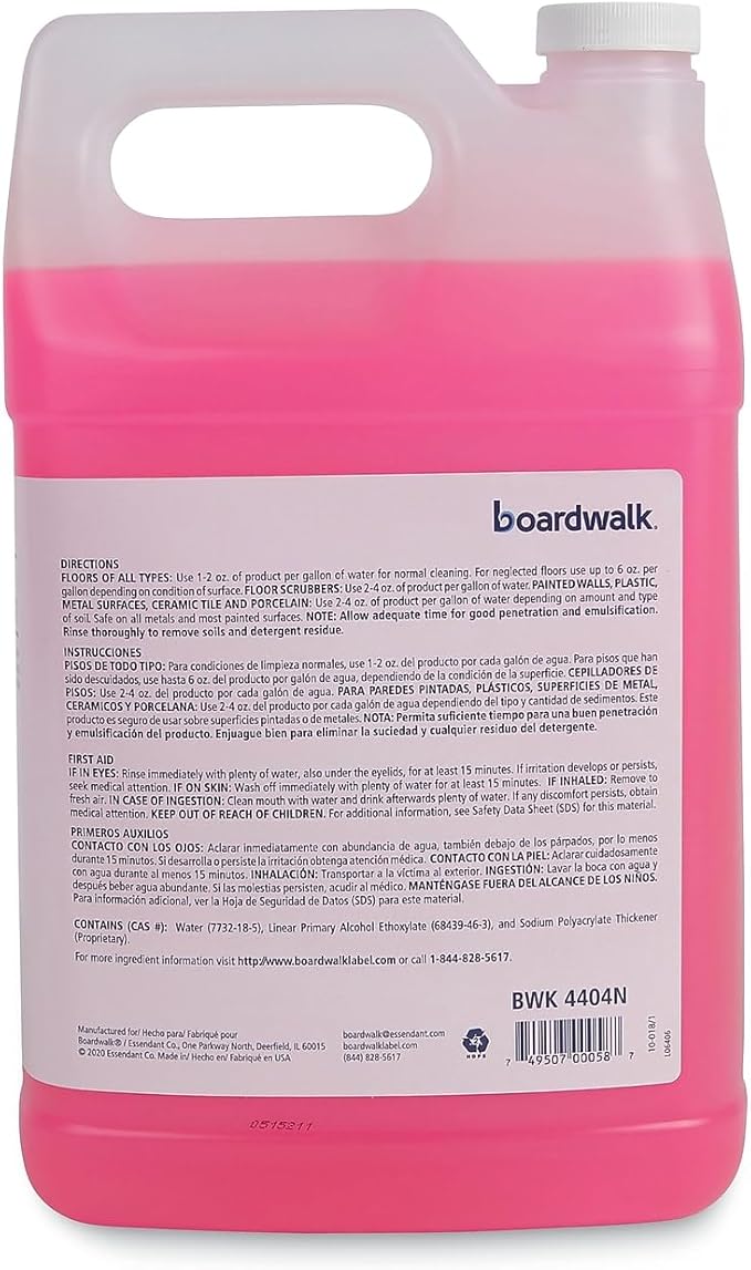 Boardwalk 4404N Neutral Floor Cleaner Concentrate, Lemon Scent, 1 gal Bottle, 4/Carton