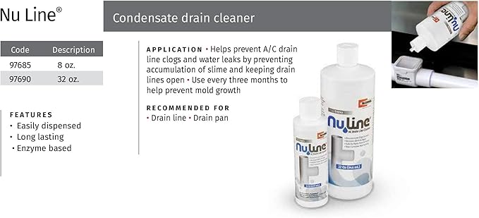 NuLine HVAC Condensate Nu-Line Drain Cleaner, 8 ounce (Pack of 6)