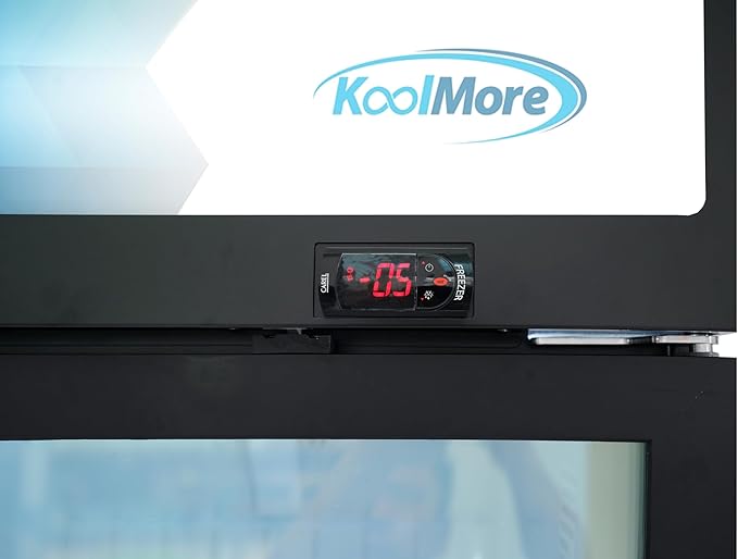 KoolMore 24 in. Commercial One Glass Door Merchandiser Freezer, 12 Cu. Ft. in Black, ETL Listed (KM-MDF-1GD-12C)
