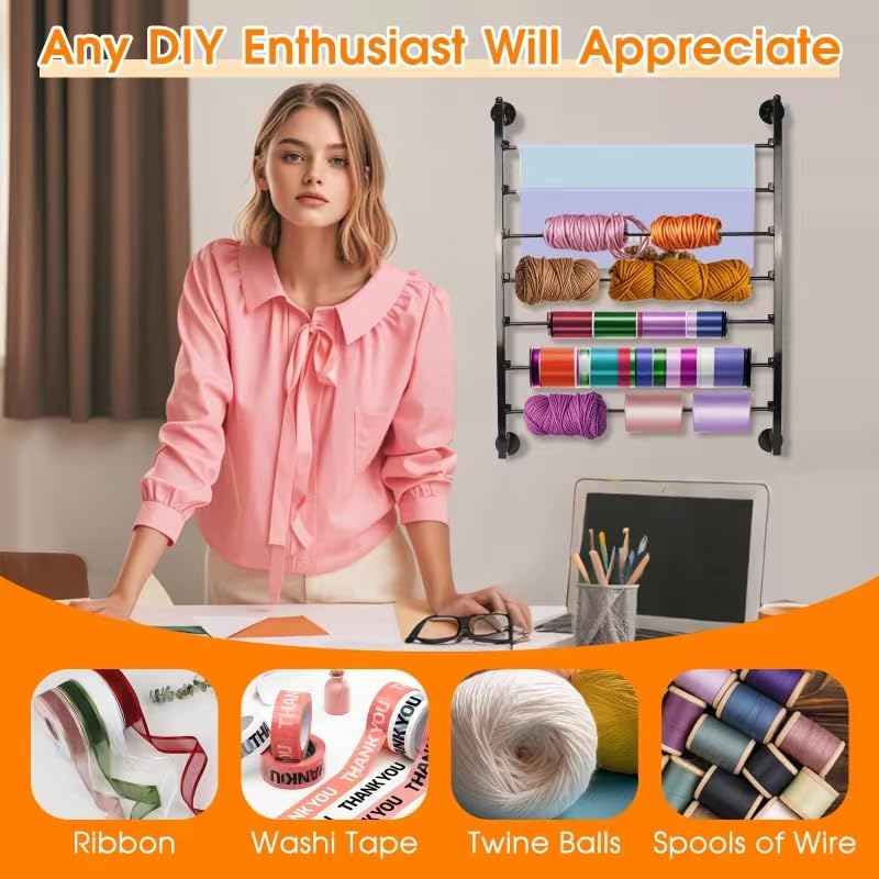 7 Tier Ribbon Storage Organizer, Wall Mounted Ribbon Organizer - Image 6