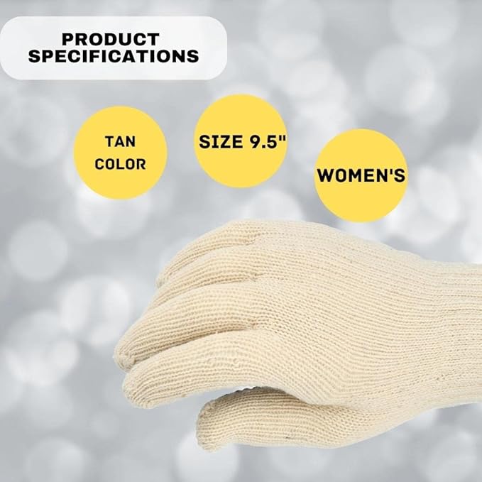 PackagingSuppliesByMail PSBM Cotton Work Gloves with Dotted Grip, Single Sided PVC Dots Provide Maximum Grip