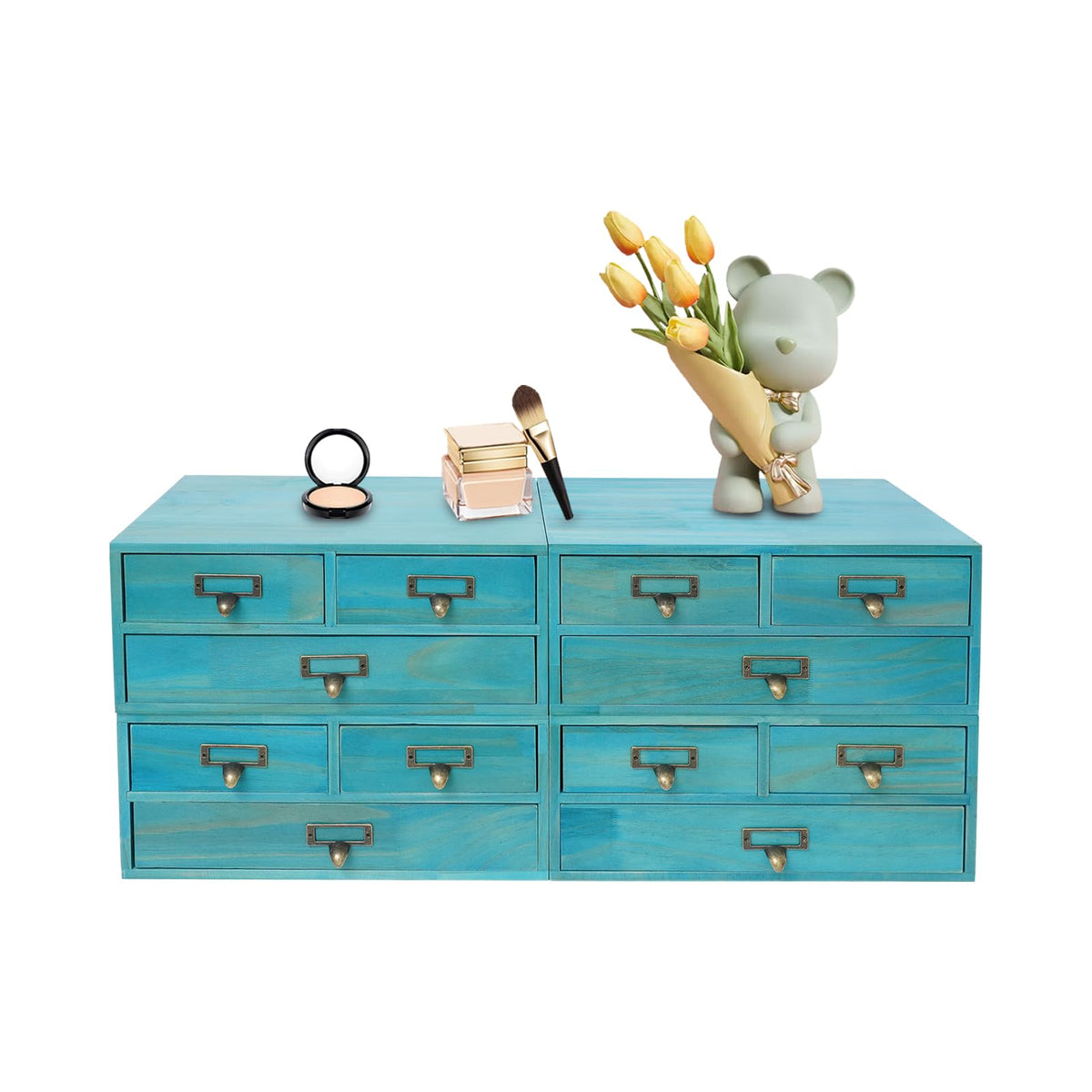 Apothecary Cabinet, Stackable Desktop Organizer Set with 12 - Image 1