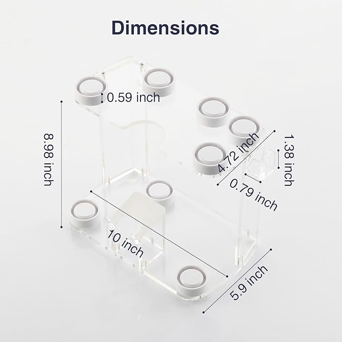 Acrylic Storage Holder for Dyson Airwrap Shark FlexFusion FlexStyle, Wall Mount Display Stand, Countertop Hair Tool Organizer for Vanity, Clear&White