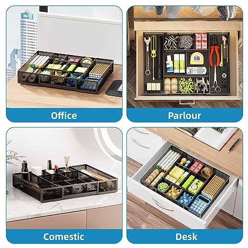 Marbrasse Expandable Desk Drawer Organizer, Mesh Drawer Organizer - Image 5