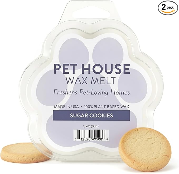 One Fur All Pet House Sugar Cookies Scented Wax Melts, Natural, Plant Based Soy Wax Melts for Pet Odor, Long Lasting Fragrance for Fresh Smelling Homes