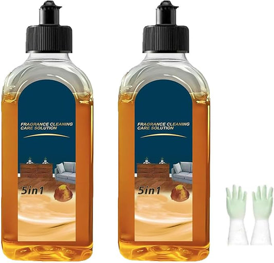 5-in-1 Hardwood Floor Cleaner, 2026 multi surface cleaner, 100 ml/3.38 oz Concentrated Multi Surface Cleaning Solution for Tile, Laminate and Wood, Streak-Free Shine for Kitchen and Bathroom (2pcs)
