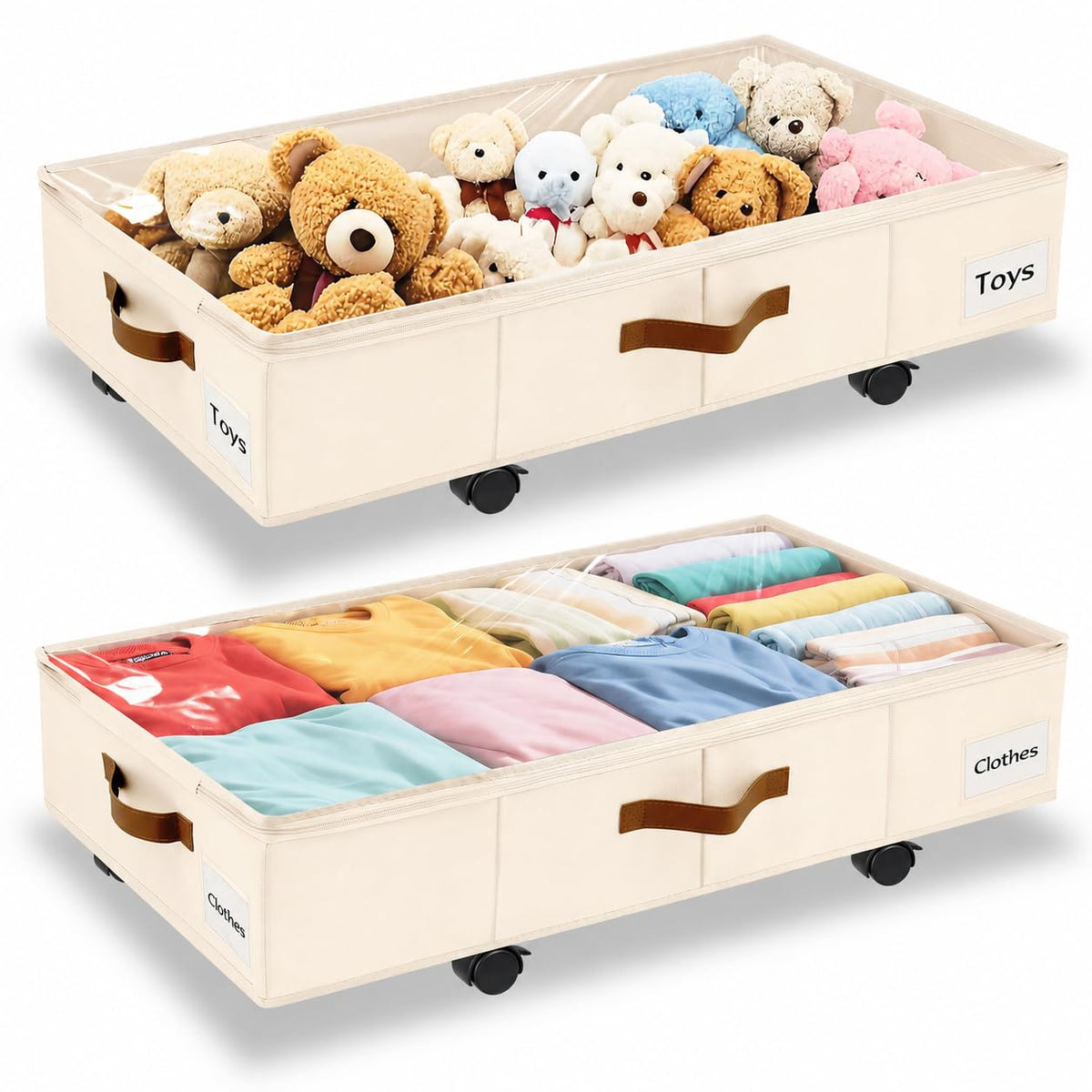 Under Bed Storage with Wheels, Dorm Room Organizer | Home Organization - Image 1