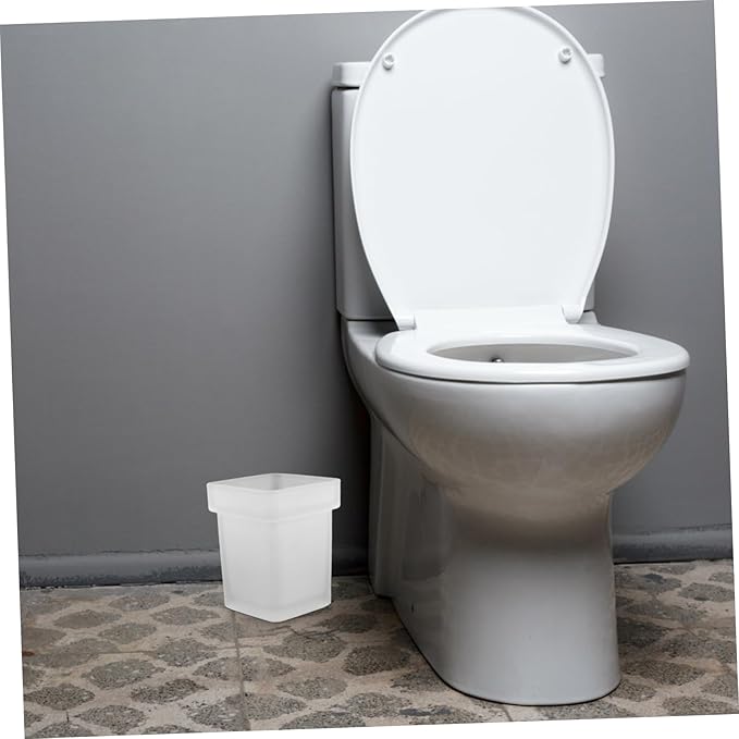 Unomor Heavy Duty Toilet Brush Holder Ceramic Bowl Brush Cup Slip Design for Easy Storage Cleaning