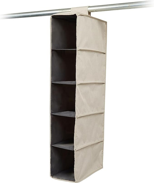 Covermates Keepsakes Hanging Shoe Organizer - Heavy Duty Material, Sturdy Interior Shelves - Closet Storage, Beige Heather