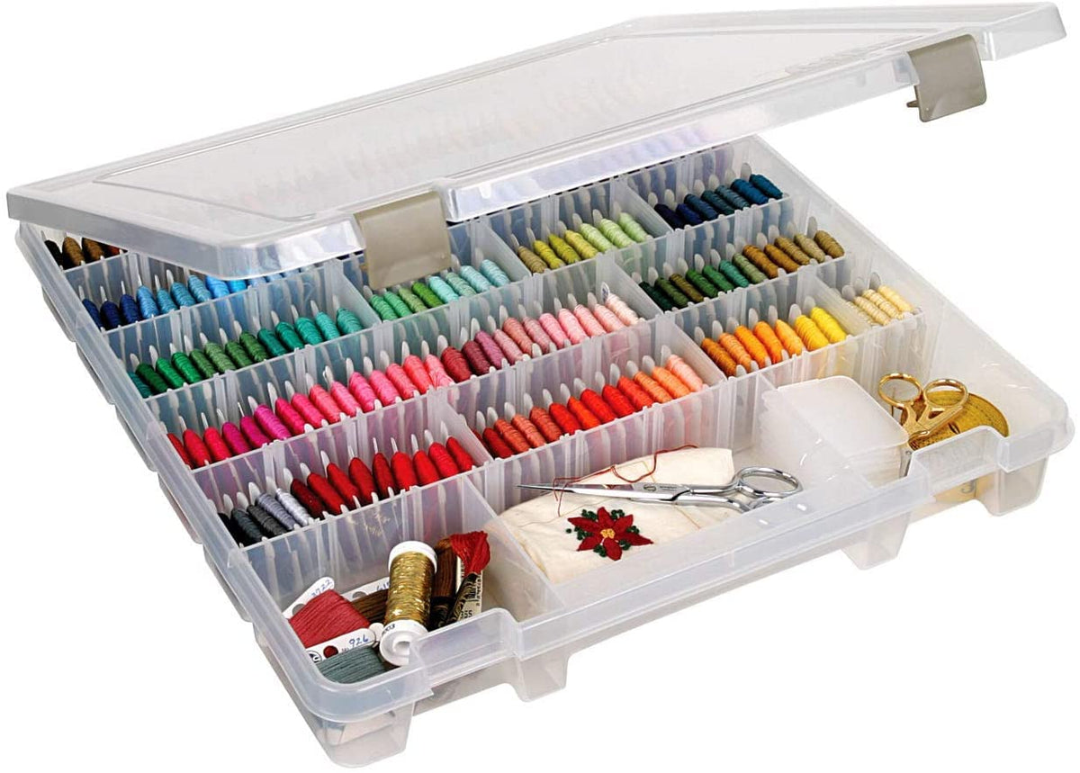 ArtBin Super Satchel Slim Craft Organizer with 20 Dividers, Clear - Image 1