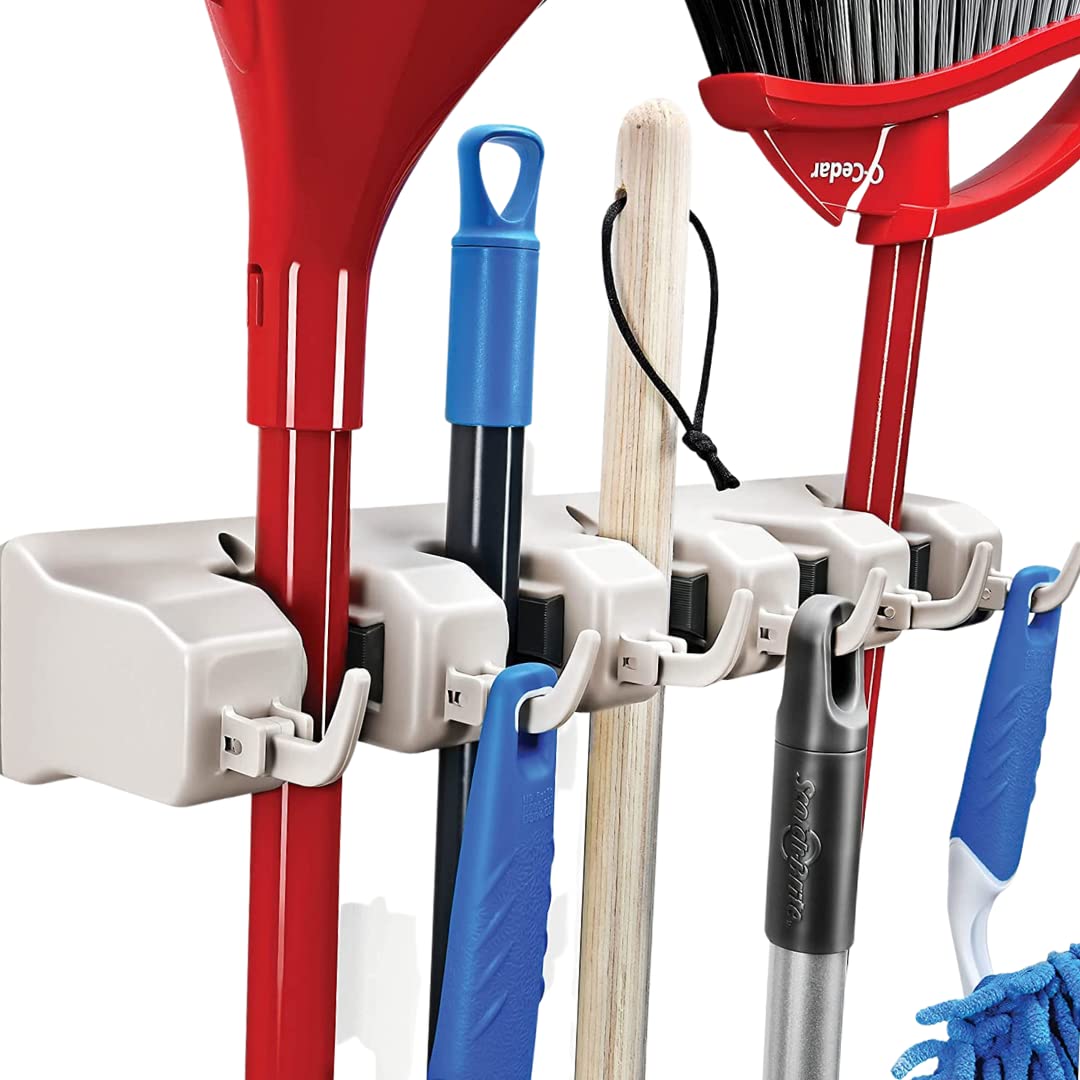 HOME IT Mop and Broom Holder Wall Mount Hanger, Heavy Duty 5 - Image 1