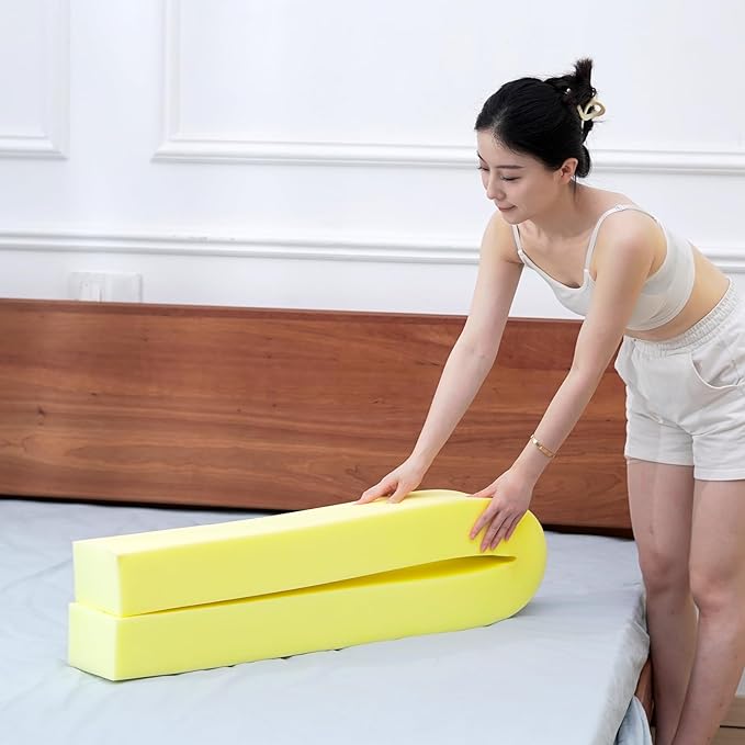 Bed Gap Filler, High Density Foam Mattress Extender for Headboard/Wall Gaps,2-Meter Extra Long Cut-to-Fit Yellow Foam Sponge Strip (78''x6''x6'')