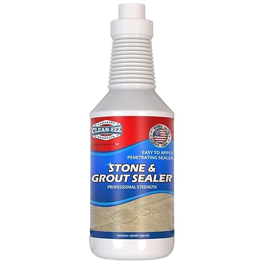 Clean-EEZ Grout Sealer - Protect Your Floors and Showers from Stains - Natural Stone Safe - Water and Oil Shield - Large 32 oz Bottle