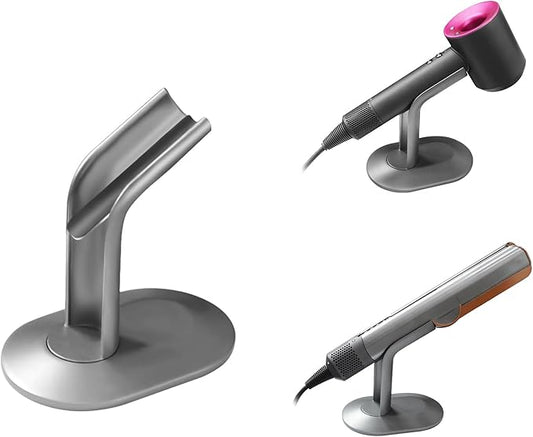 Desktop Holder Mount for Dyson HD08 HD15 HD16 Hair Dryer for HT01 Straightener Aluminum Alloy Bracket Stand (1pcs,Grey)