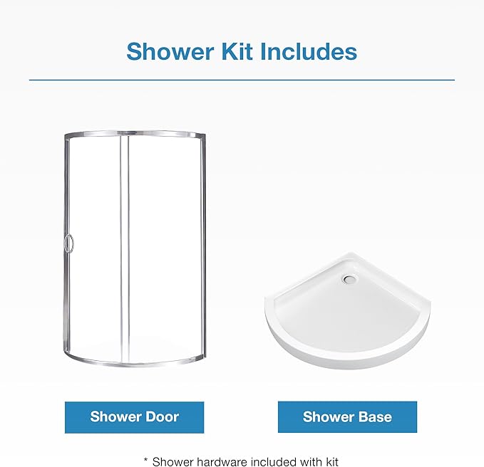 OVE Decors Breeze 38 in. Corner Shower, With Included Base, Clear Glass and Chrome Finish