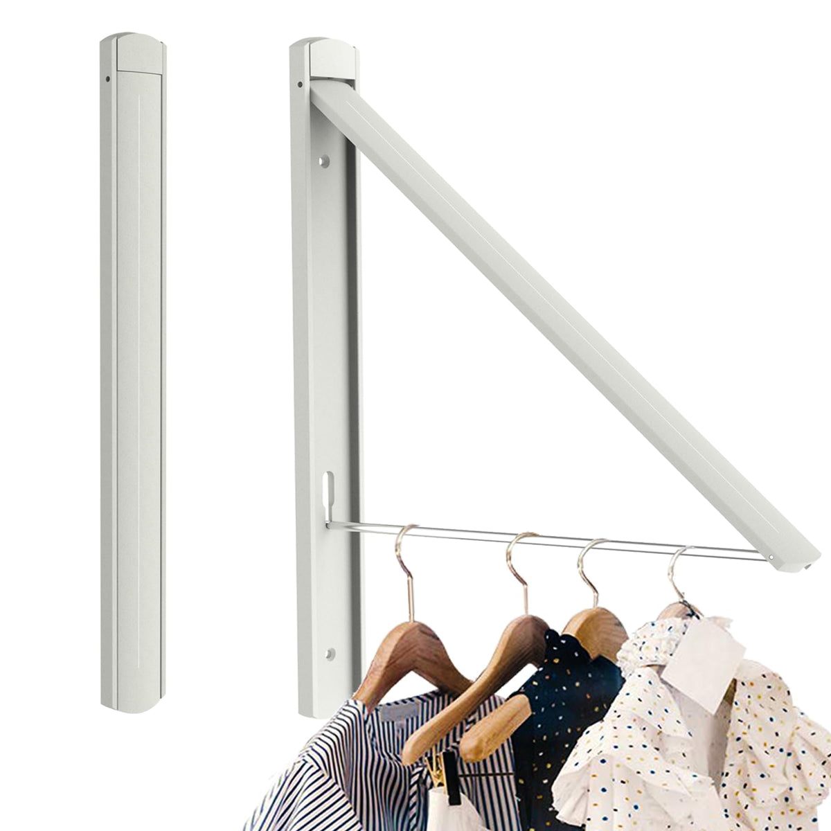 Wall Mounted Drying Rack Foldable, No Drill Laundry - Image 1