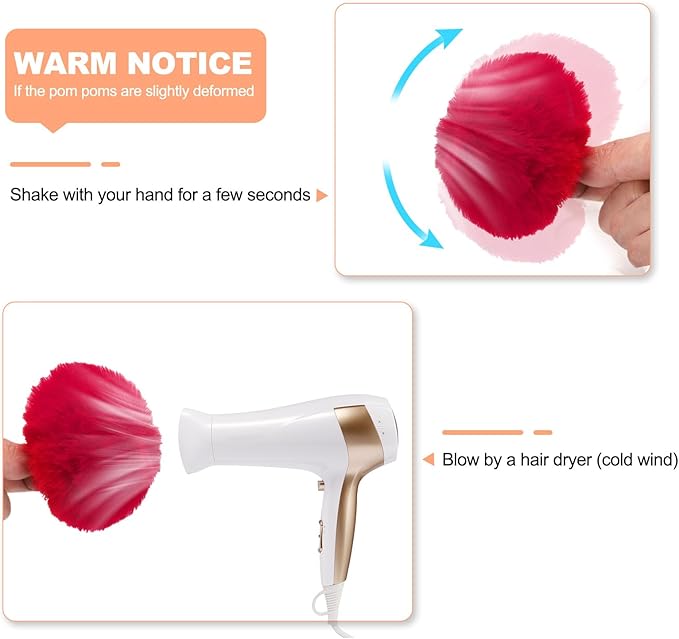 uxcell 2.8 Inch Faux Fur Pom Pom Balls, 10 Pcs Khaki Fluffy Soft Faux Fur Pom Poms for Hats with Elastic Loop for DIY Knitting Hats Keychain Scarves Gloves Bags Shoes Accessories