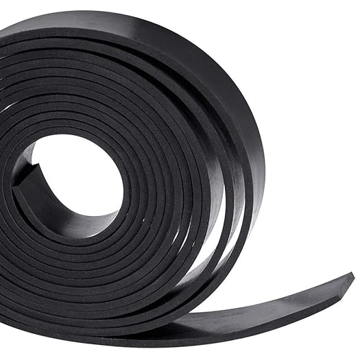 TORRAMI Solid Neoprene Rubber Strips Roll 3/16 (.187) inch Thick X 1 inch Wide X 10 Feet, for DIY Weather Stripping, Gasket, Seal