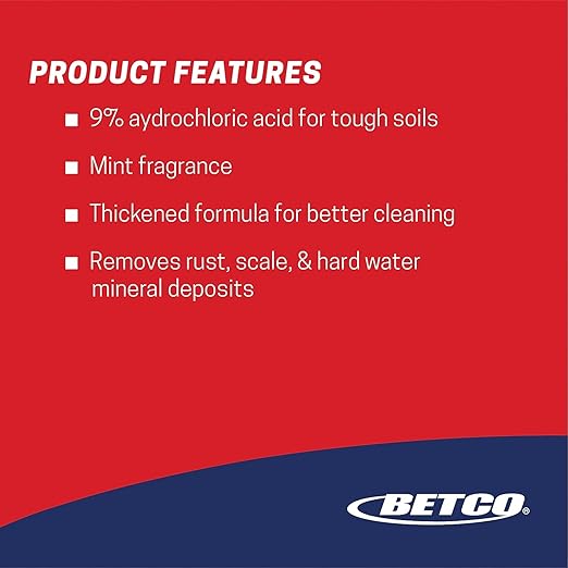 Betco® Kling Toilet Bowl Cleaner, Mint Scent, 32 Oz Bottle, Case Of 12