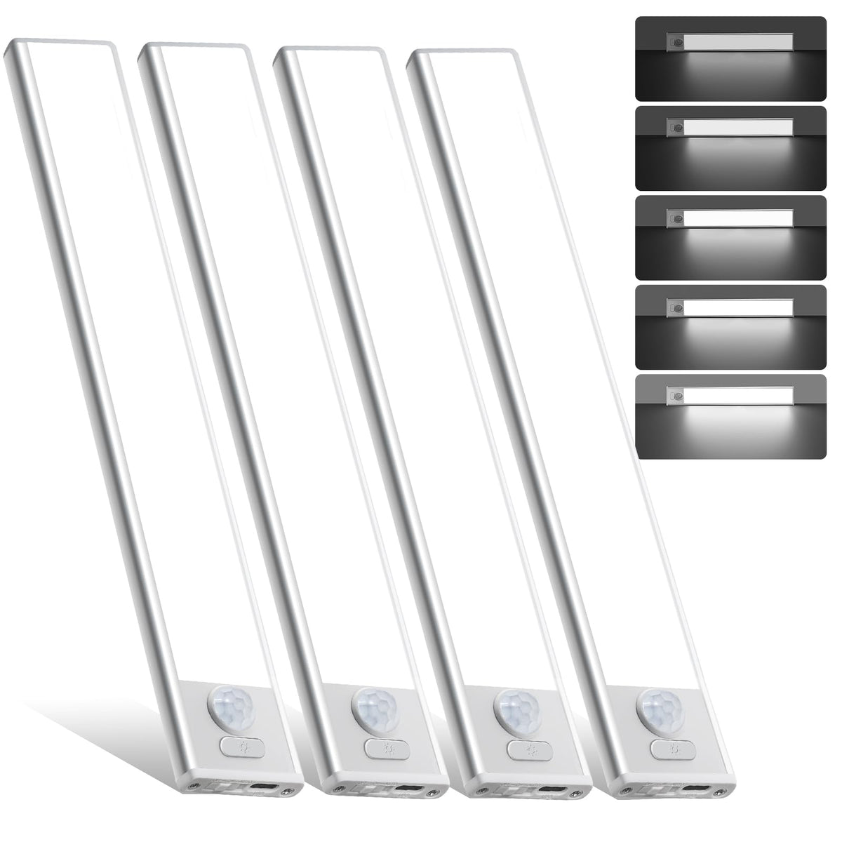 4 Pack Under Cabinet Lighting, Rechargeable Motion Sensor Light - Image 1