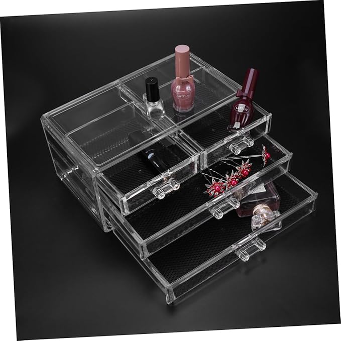 Acrylic Makeup Organizer Desktop Storage Case Tidy Jewelry Box Bins for Cosmetics Large Capacity Desktop Cosmetics Holder