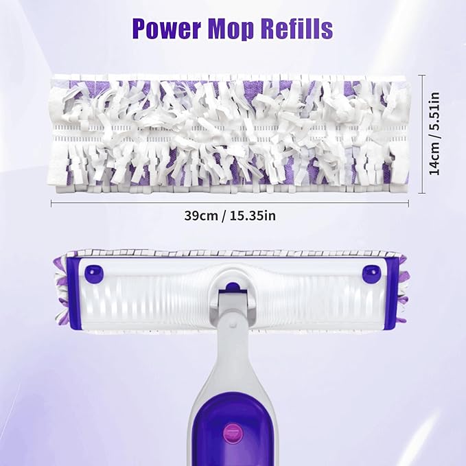 10 Pack Disposable Mopping Pads Refills for Swiffer PowerMop Multi-Surface & Wood Mops, Spray Clean Pads Replacement for Floor Cleaning（Purple Without Handle）