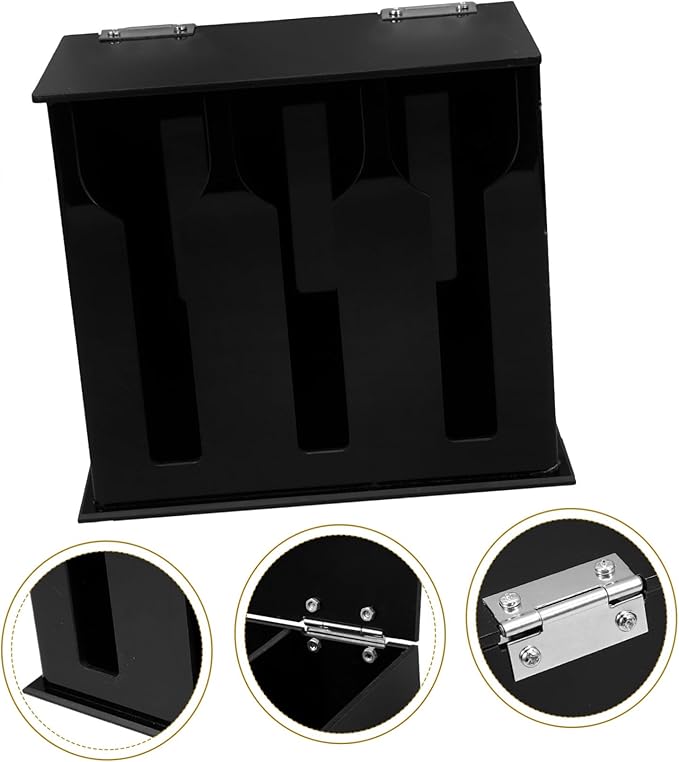 PRETYZOOM Acrylic Utensil Holder with Compartments Spoon and Fork Dispenser for Kitchen Organization Non-Slip Design for Cutlery Storage and Easy Access