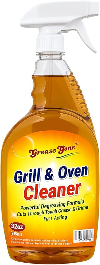 Grill & Oven Cleaner Spray | Heavy-Duty Degreaser for Kitchen | Removes Burnt-On Grease, BBQ Residue & Stubborn Grime | 32oz Fast-Acting Formula for Grills, Ovens, Stovetops & Range Hoods | USA Made
