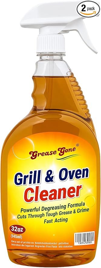 Oven & Grill Cleaner Spray – Heavy-Duty Degreaser for Tough Grease | 32oz Fast-Acting Kitchen Cleaning Formula | Made in USA | Pack Of 2