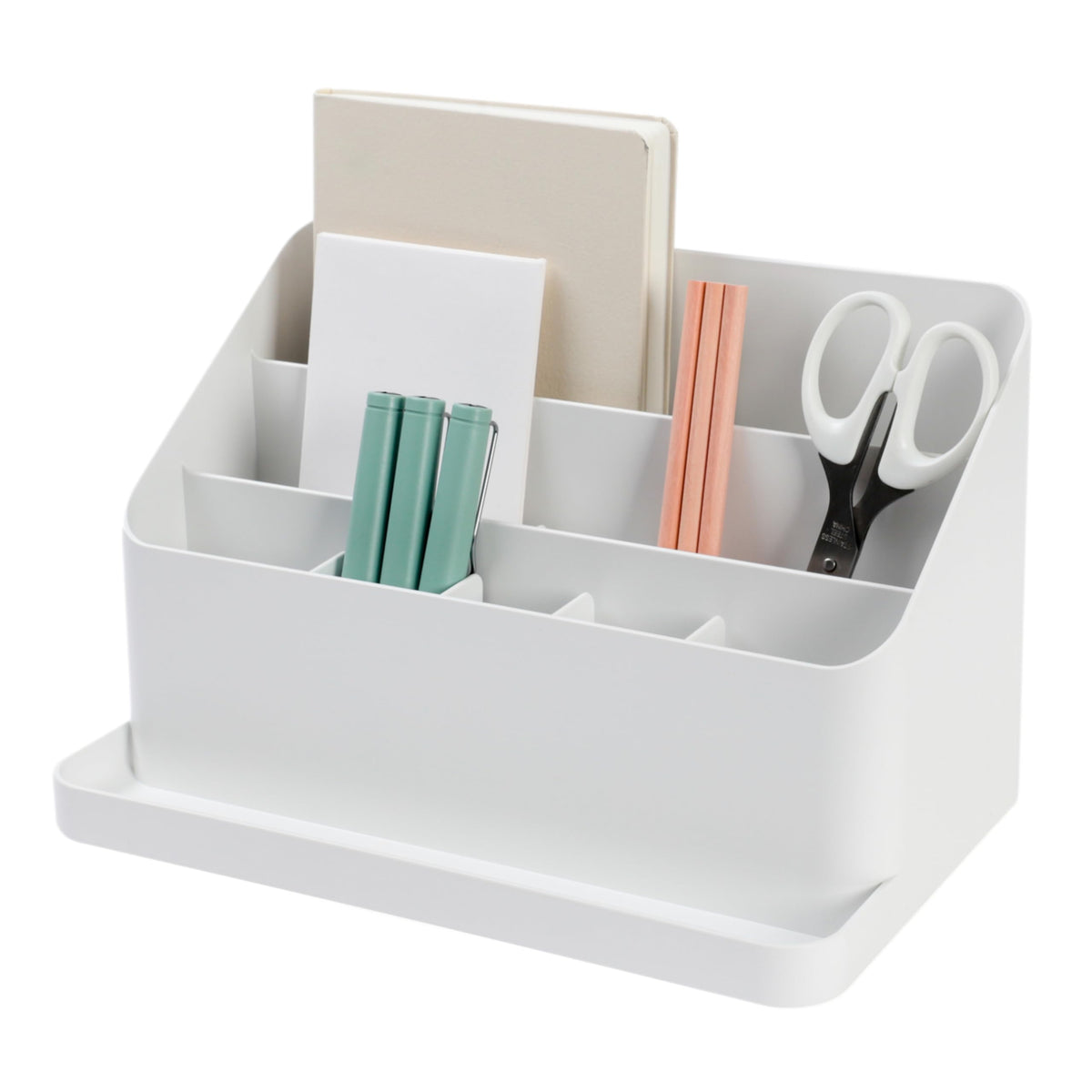 BLUE GINKGO Desk Organizer, Office Supplies, White, Made in Korea - Image 1