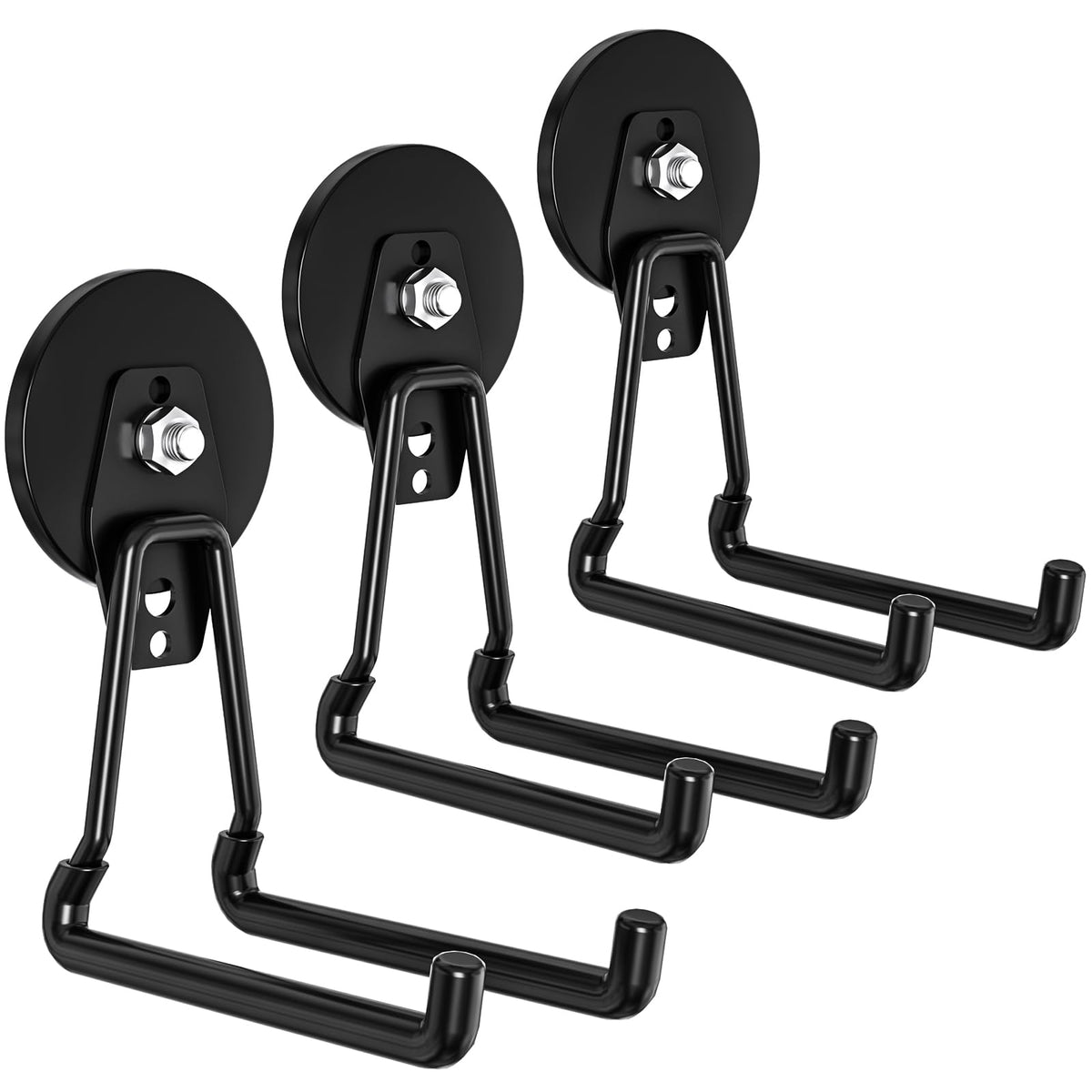 Upgraded Magnetic Garage Hooks, 3-Pack Large Rubber-Coated - Image 1