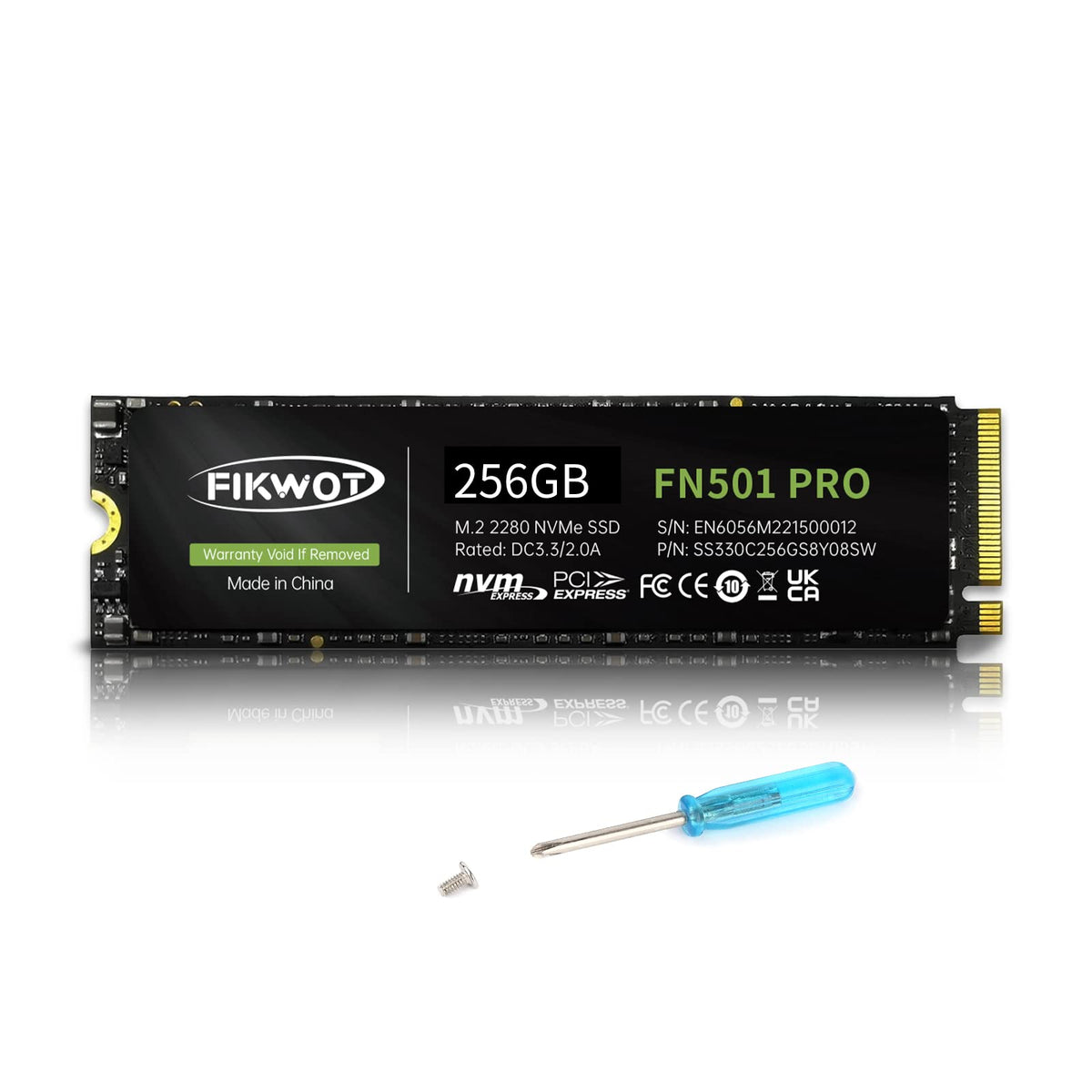 Fikwot FN501 Pro 256GB NVMe SSD - M.2 2280 PCIe Gen3 x4 Internal - Image 1