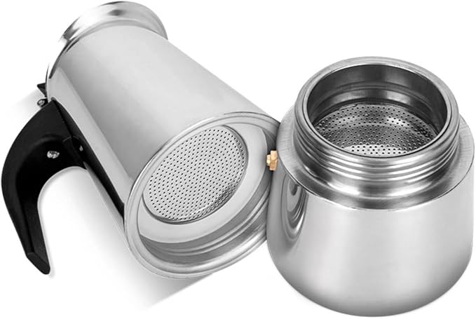 Yosoo Coffee Maker, Stainless Steel Coffee Pot Stovetop Latte Maker Percolator Stove Top Filter Coffee Maker Pot Easy Clean (450ML 9 Cup)