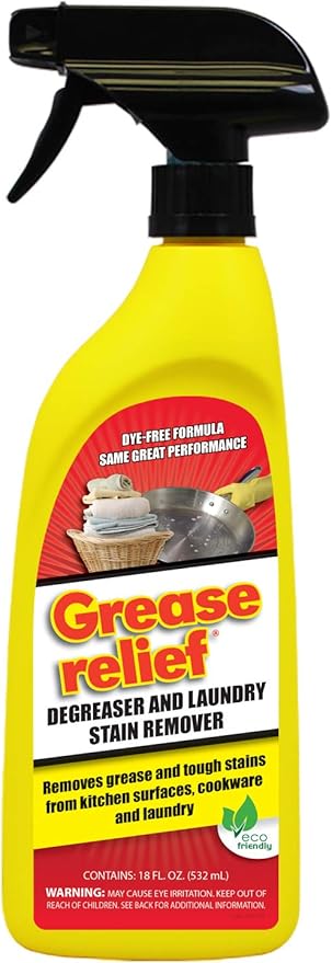 Degreaser and Laundry Stain Remover (18 Oz.) - Heavy Duty Kitchen Cleaner Spray/Non Toxic Formula/All Purpose Degreaser for Stove Top, Oven, Grill, Car, Soil & Cloth Stains (524919)