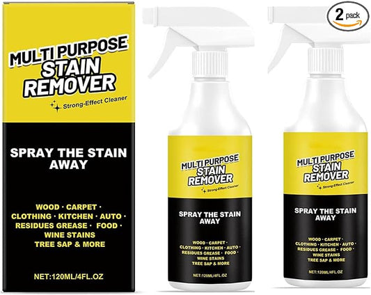 Multi-Purpose Stain Remover, A Powerful Cleaner，Kitchen Multi-purpose Foam Cleaner Spray, A powerful Cleaner for Kitchens, Floors, Cars, and Toile (2PCS*120ML)