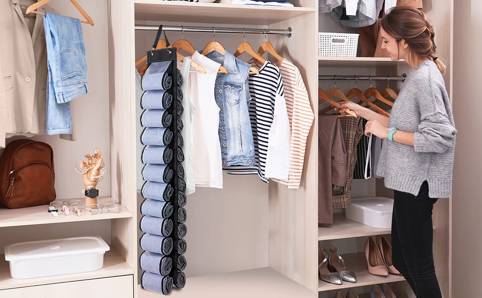 DHSFKBE Legging Organizer, Foldable Hanging Closet | Home Organization - Image 3